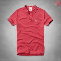 heren abercrombie and fitch henley tee korte t-shirt moose logo watermeloen-rood Original Goedkope qj02o452